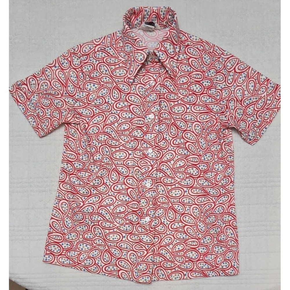 Sears The Shirt PermaPrest Dress Shirt Women's Size 14 70s Vintage Paisley